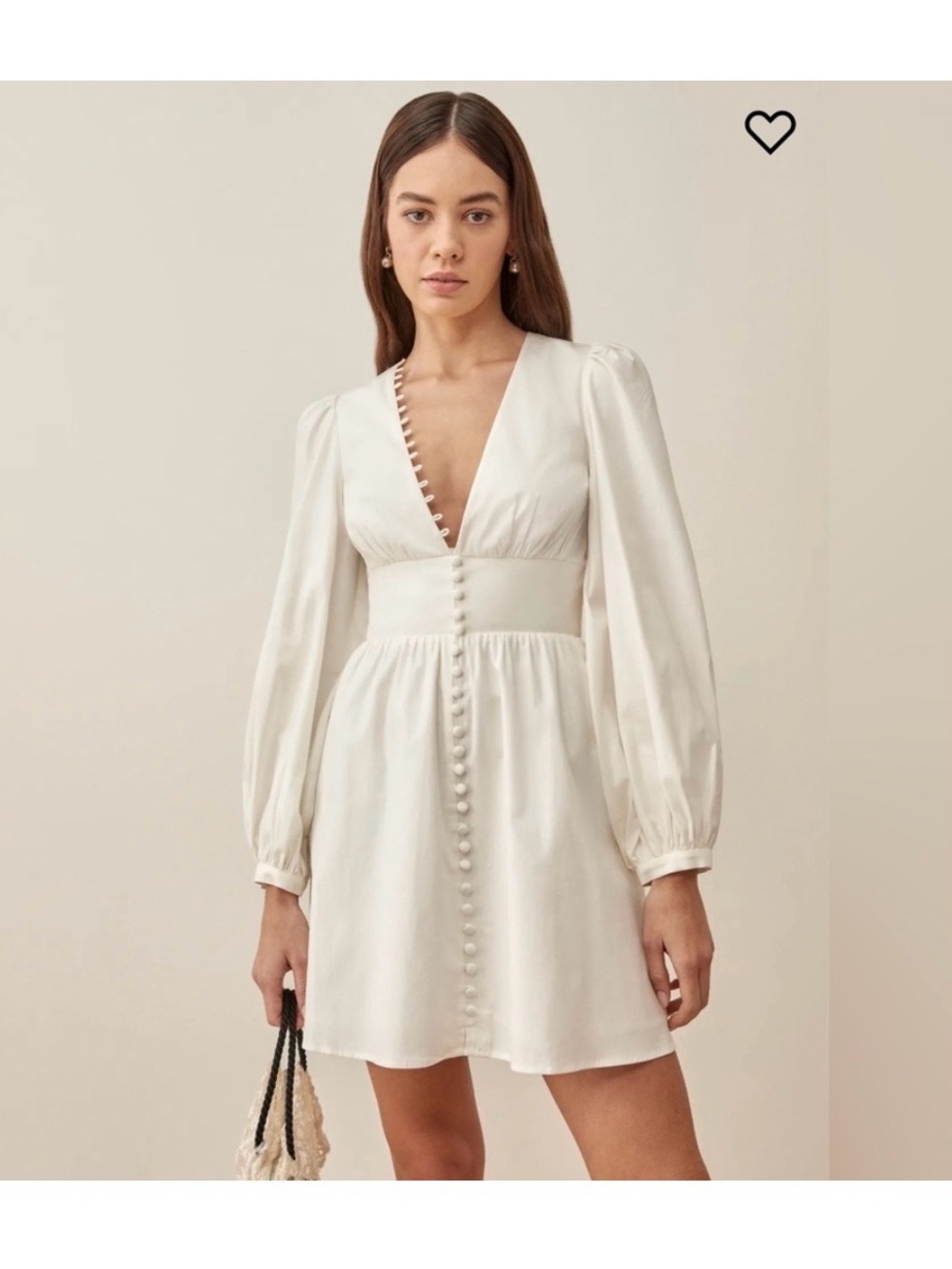 Reformation Caitie Dress Mini Dress in White Sz 10